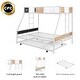 preview thumbnail 3 of 7, Twin-Over-Full Space saving Bunk Bed with Trundle and Full Length Guard Rails,Built-in Ladders