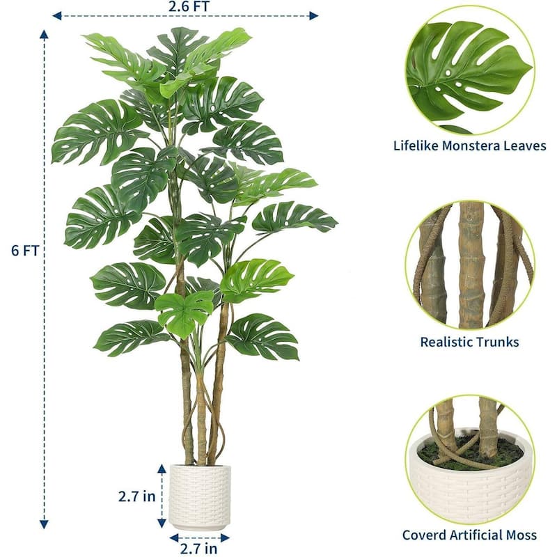 Artificial Monstera Deliciosa Plant for Home Office Decor
