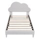 preview thumbnail 4 of 13, Twin Size Upholstered Cloud-Shape Bed ,Velvet Platform Bed with Headboard, No Box-spring Needed
