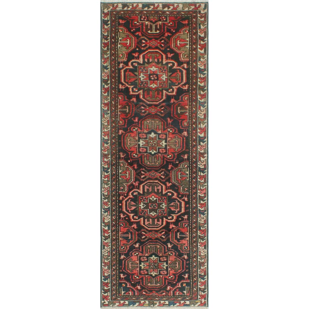 Vintage Distressed Dwain Charcoal/Ivory Runner - 3'2" x 9'3"