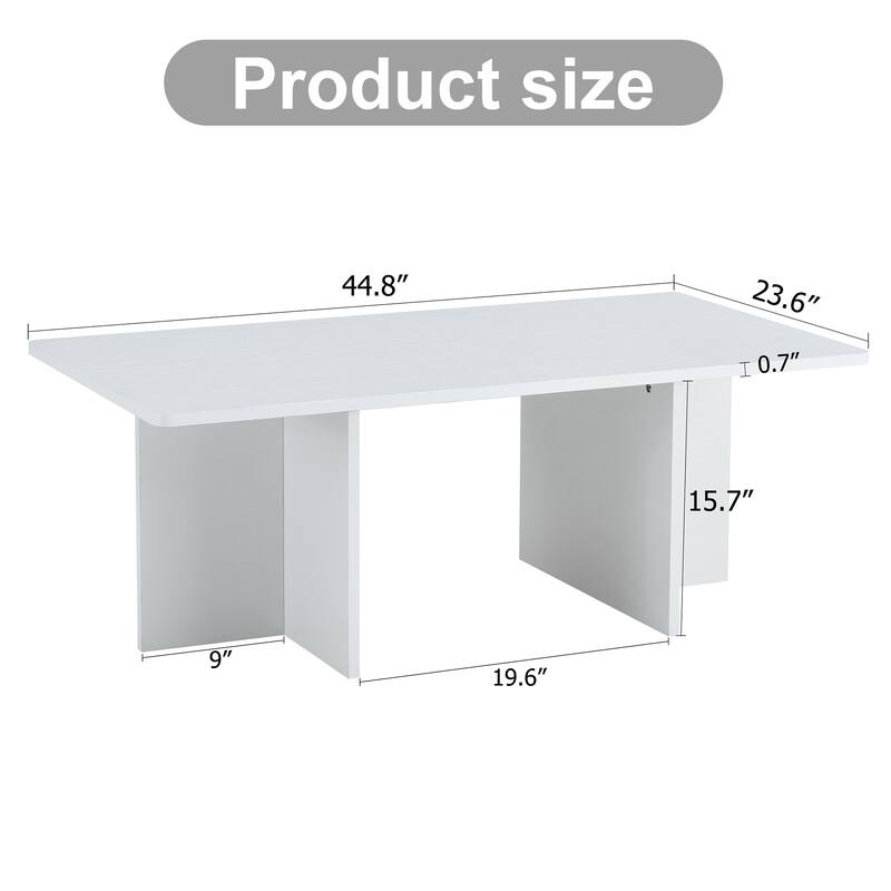 44.8" Modern Rectangular Coffee Table for Living room, Bedroom and Study Rooms