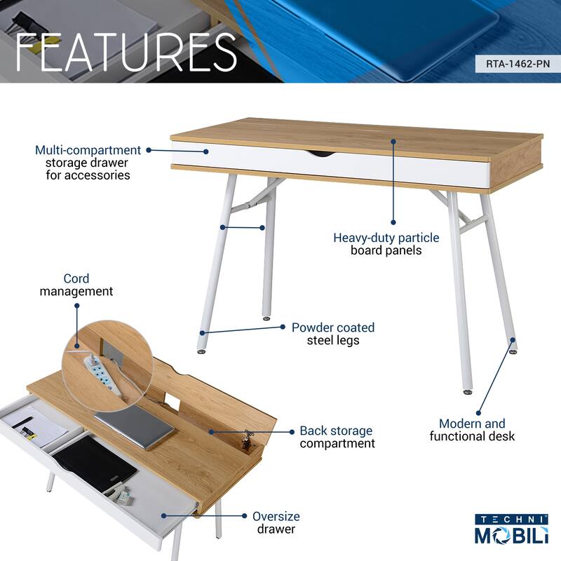 Modern Multi Storage Computer Desk with Storage