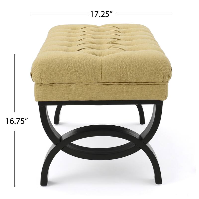 Scarlette Tufted Fabric Ottoman Bench by Christopher Knight Home - 41.00" L x 17.25" W x 16.75" H