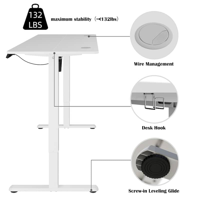 Futzca Height Adjustable Electric Standing Desk, Computer Office Desk