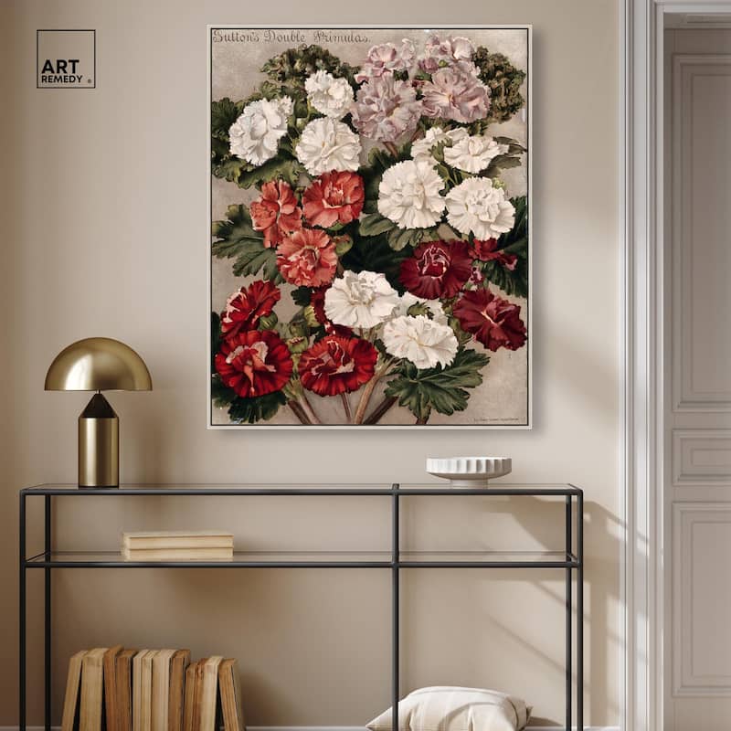 Flowered Primulas Canvas by Art Remedy