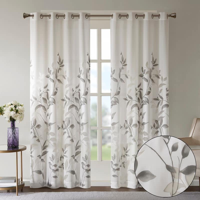Madison Park Vera Burnout Printed Curtain Panel Single