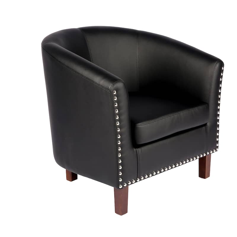 Carson Carrington Junsele PU Leather Accent Club Chair - Black