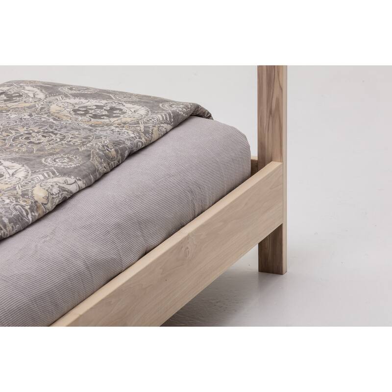 King Size Bed Platform Bed - Solid Wood Bed Frame - Modern Minimalist Design