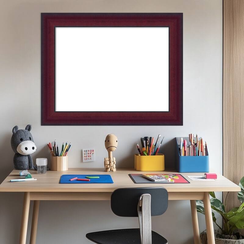 Amanti Art Canterbury Cherry Framed Dry Erase Magnetic Board