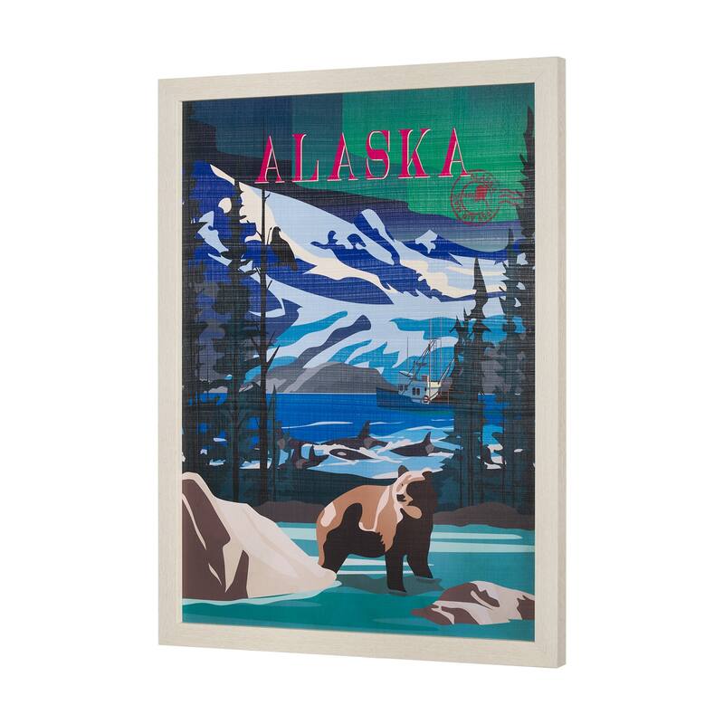 Alaska Go USA by Mercana Studio a Hand Embellished Framed Art Print Series