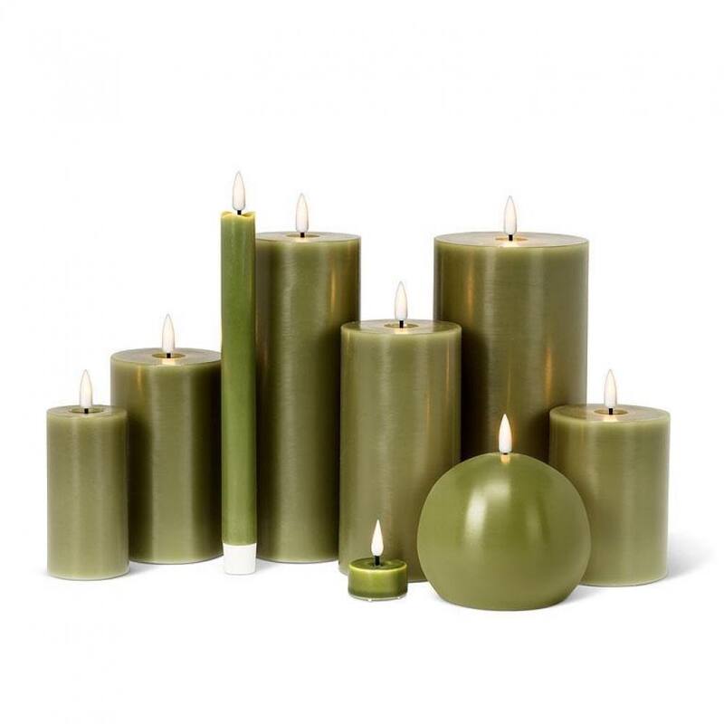 Green Flameless Led Pillar Candle