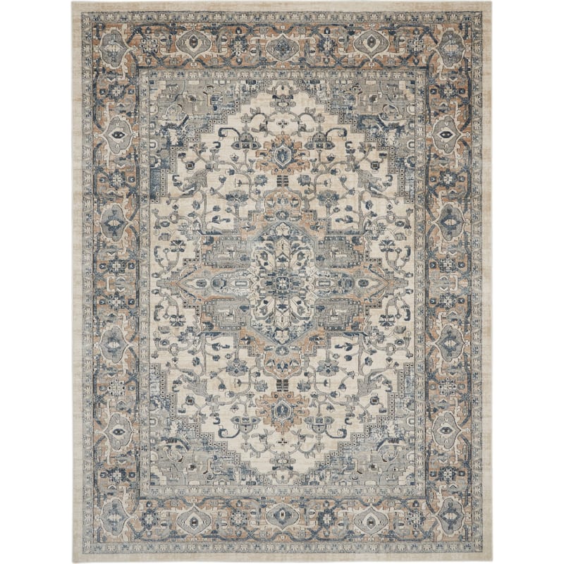 Nourison Concerto Traditional Persian Medallion Area Rug. - 12' x 15' - Ivory/Gray