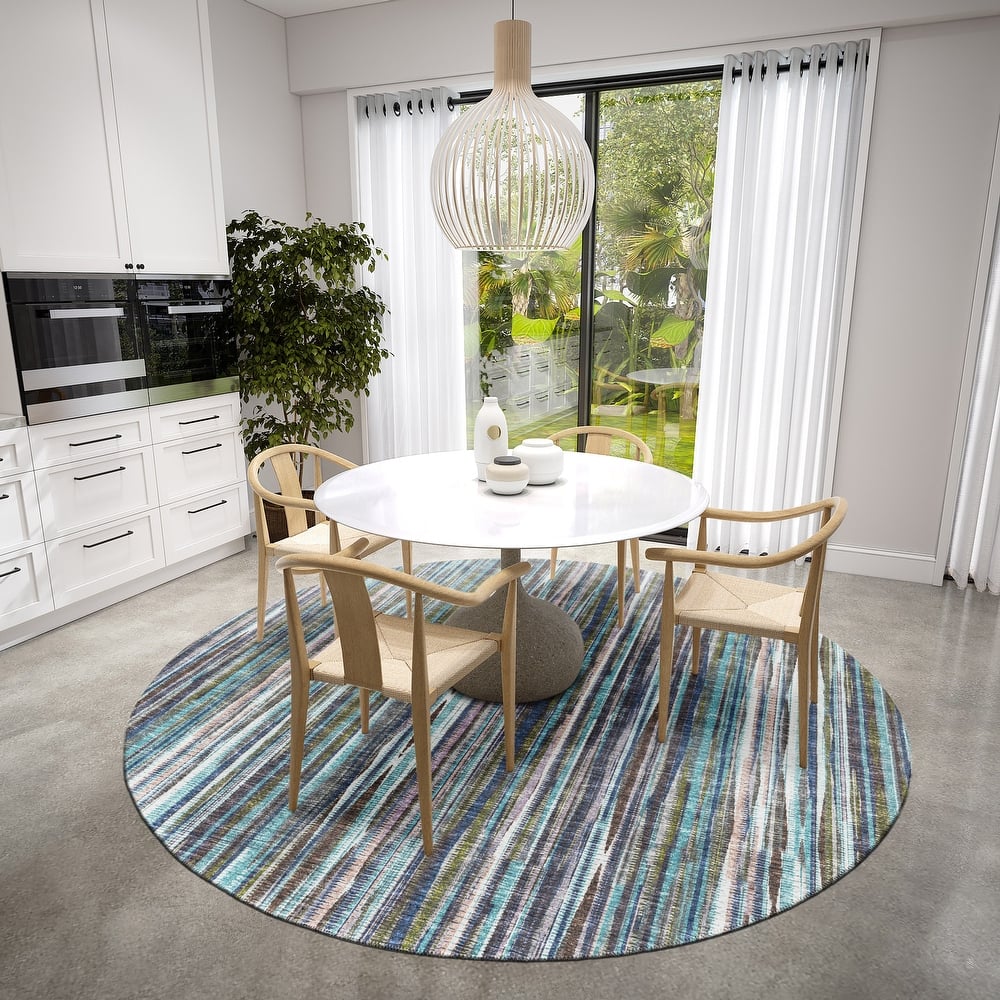 Indoor/Outdoor Waverly Modern Stripes Washable Rug