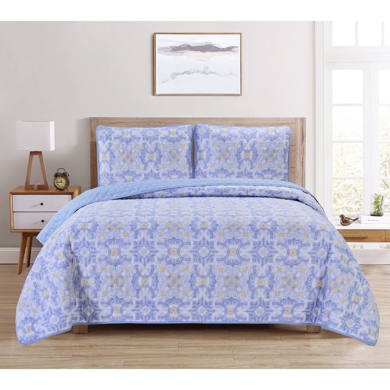 Dan River Reversible Printed Quilt Set (3 Piece)
