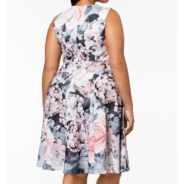 calvin klein gray floral dress