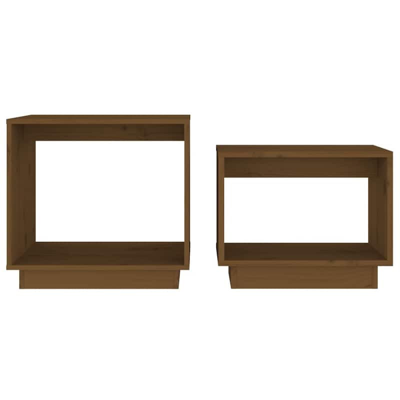 vidaXL Coffee Tables 2 pcs Nesting Table End Table Nightstand Solid Wood Pine - 19.7" x 15.7" x 18.5"