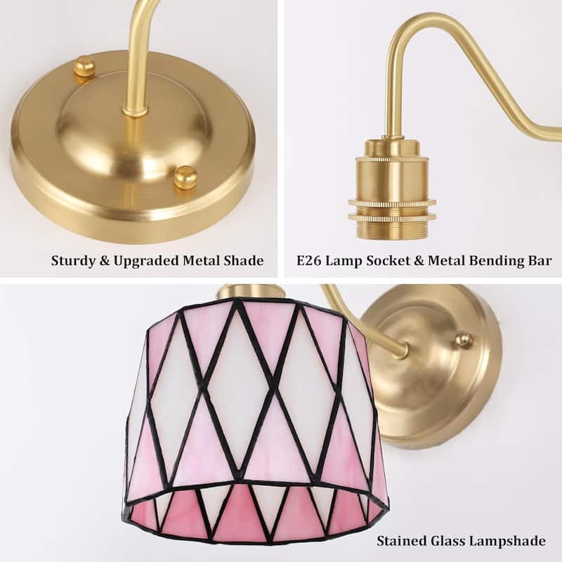 Set of 2 hallway light pink wall light glass kitchen light