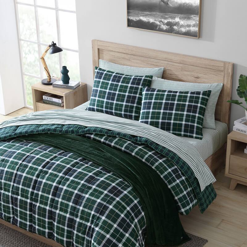 Nautica Northsail Plaid Navy Reversible Duvet Cover Set