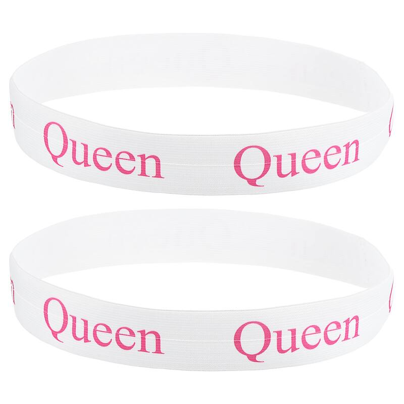 Bed Sheet Organizer Bands 325x38mm Storage Bands, White/Rose Red QUEEN - White/Rose Red