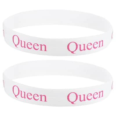 Bed Sheet Organizer Bands 325x38mm Storage Bands, White/Rose Red QUEEN - White/Rose Red