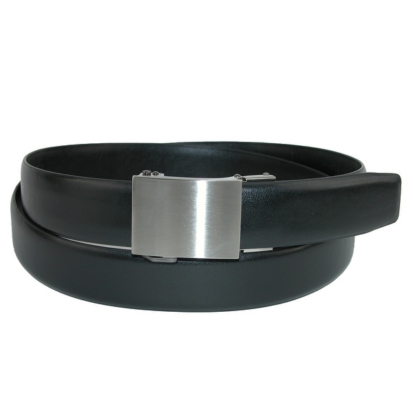 CTM® Men's Plaque Buckle Auto Slide Ratchet Belt