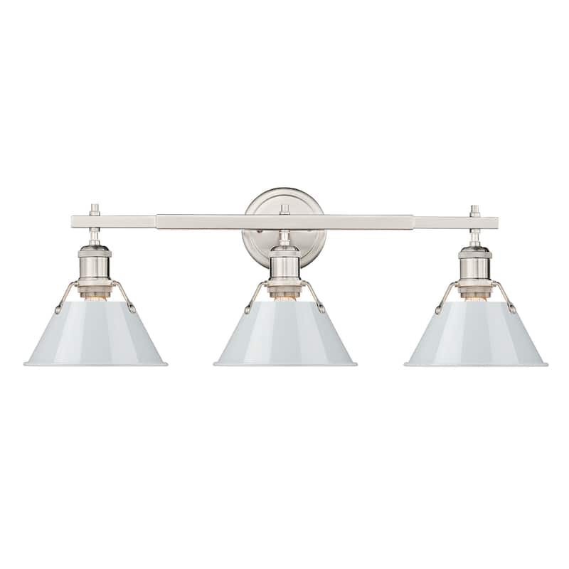 Orwell 3 Light Bath Vanity - Pewter with Dusky Blue
