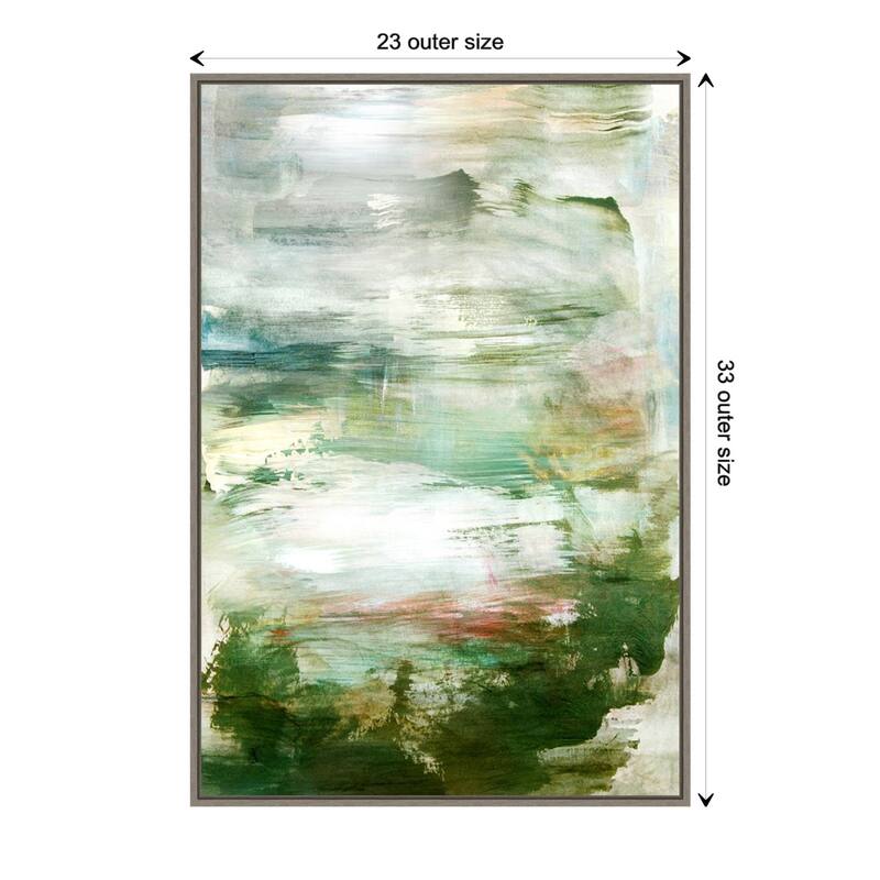Garden Dreams by Hope Bainbridge Framed Canvas Wall Art Print - Sylvie Greywash - 23 x 33 in - Plastic - Grey