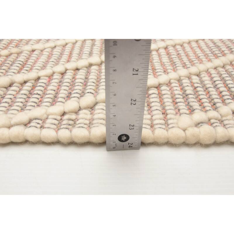 ECARPETGALLERY Braid weave Sienna Cream Wool Rug - 6'0 x 8'8