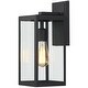 preview thumbnail 2 of 10, 14.8"H Outdoor Black Modern Exterior Wall Lantern Sconce Light with Clear Glass Panels Powder-Coated Black