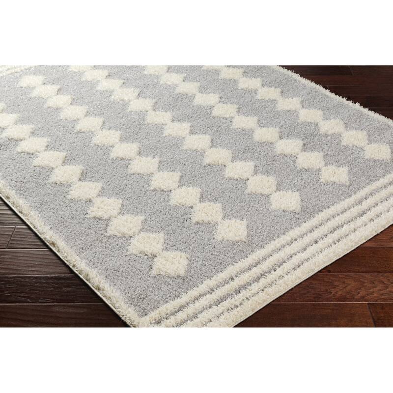 Livabliss Rodos Modern Diamond Plush Area Rug