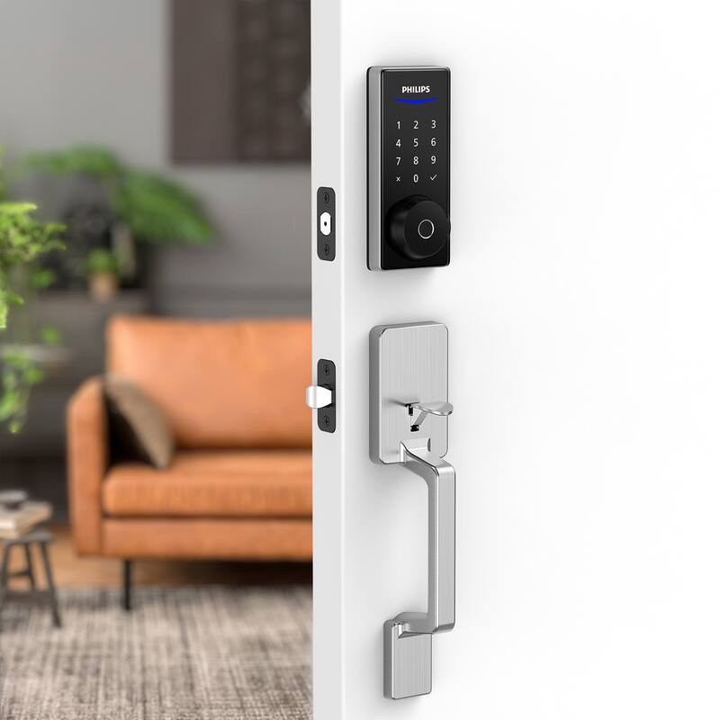 Philips Home Access 1000 Series Electronic Deadbolt with Handle Set - Satin Nickel