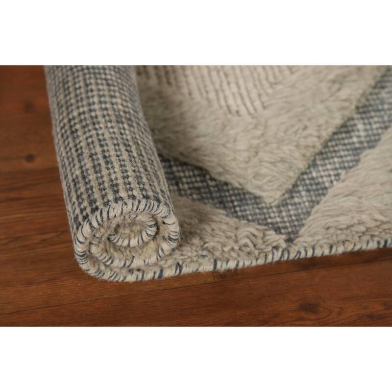 Moroccan Indian Rug Hand-Knotted Geometric Wool Carpet - 2'0"x 3'0"