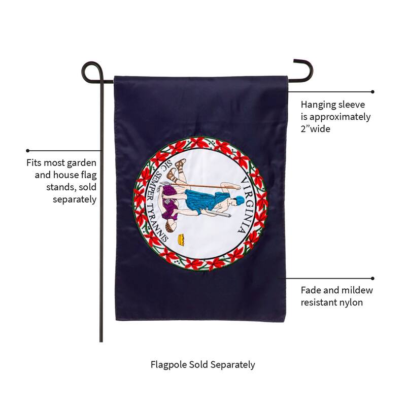 12.5 in. x 18 in. Virginia State Flag Garden Applique Flag