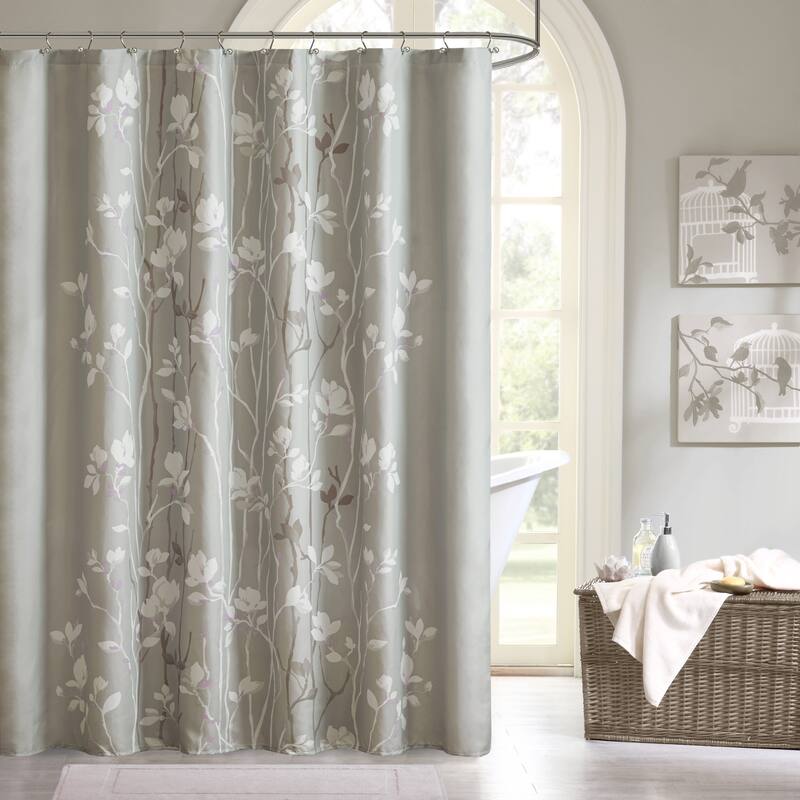Copper Grove Evanoff Printed Shower Curtain - Grey