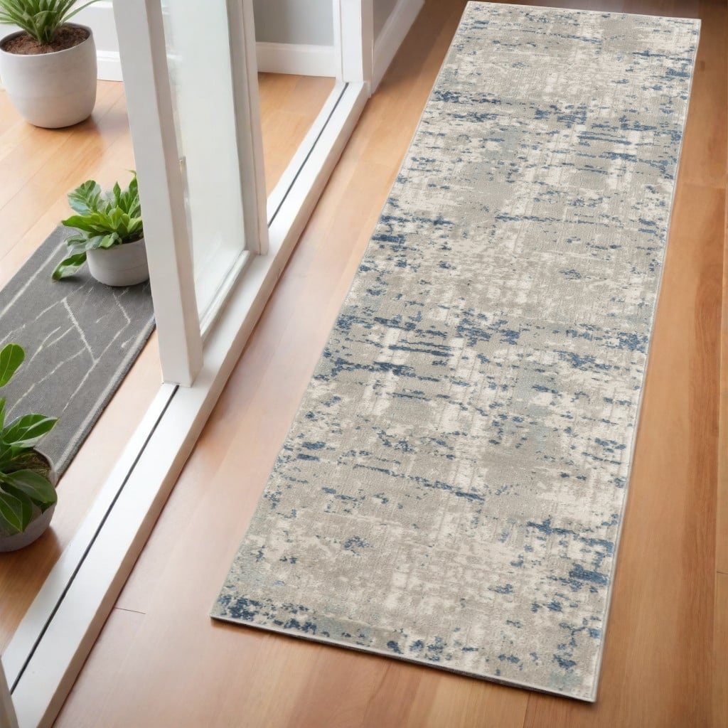 Loyaj Power Loomed Abstract Modern Durable Area Rug By HomeRoots - 72' X '26' X '0.32