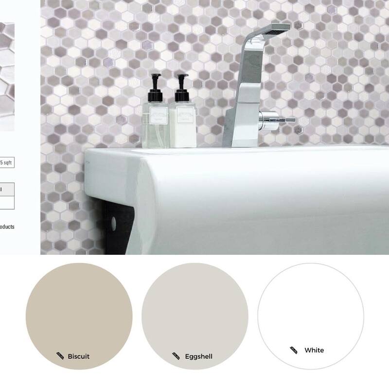 The Tile Life Eterna Hex 1x1 Glass Mosaic Floor & Backsplash Wall Tile