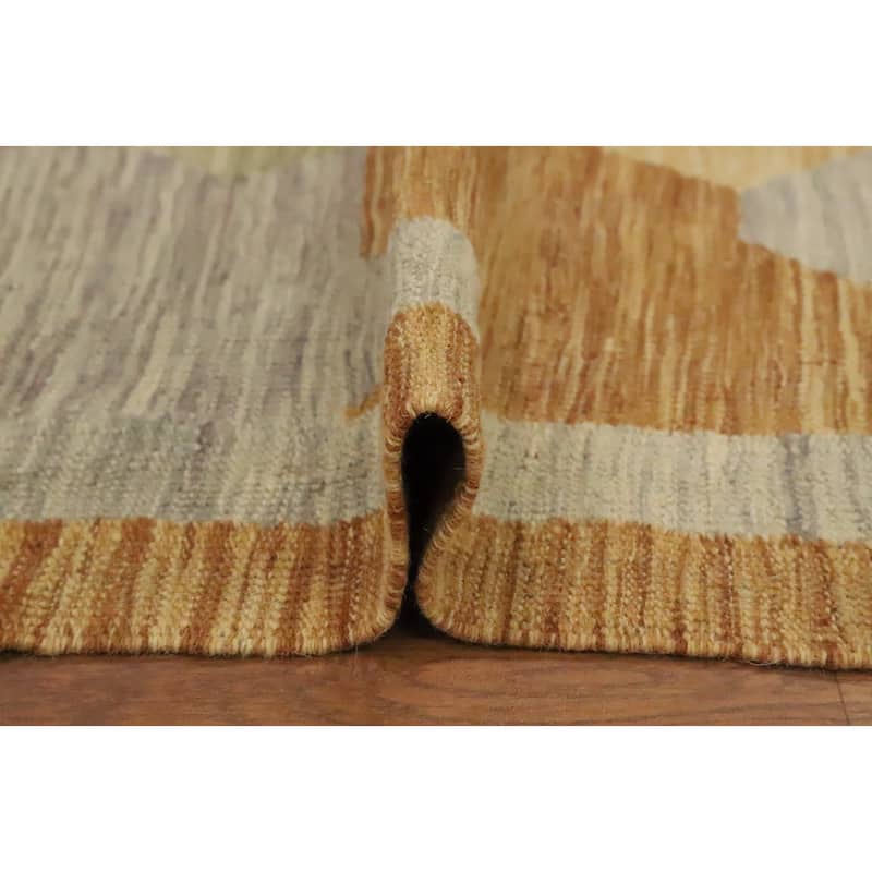 Hand Woven Oriental 100% Wool Carpet Southwestern Modern Multi-Colored Kilim Area Rug - 4' 11'' X 3' 0''