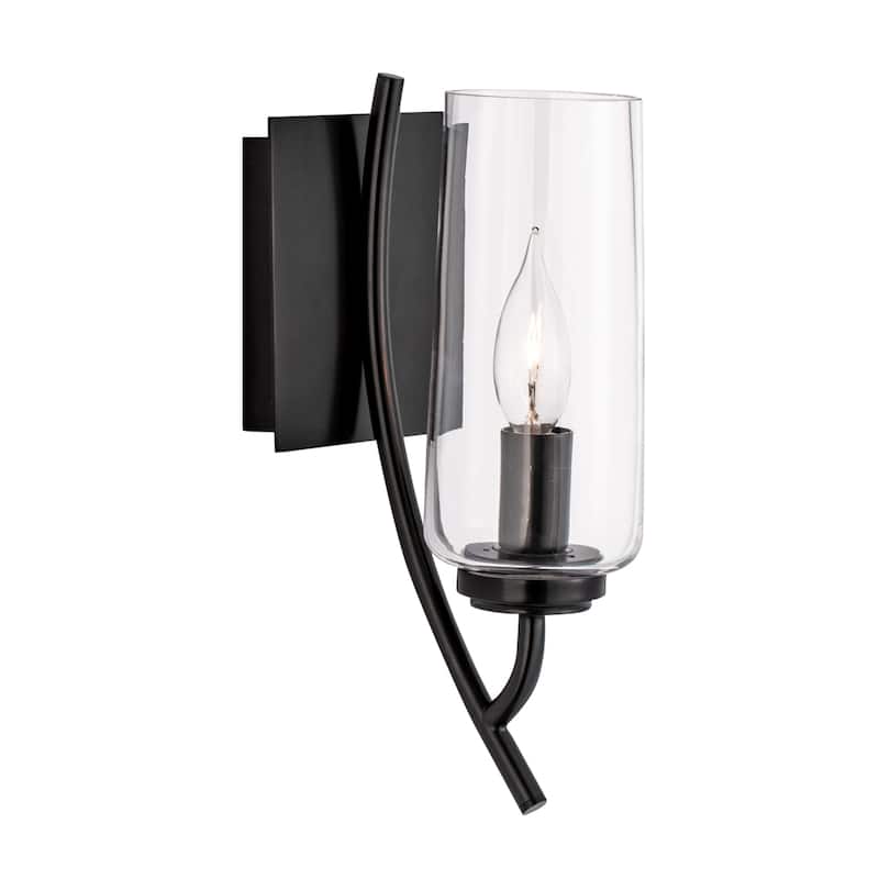 Tulip 11.75'' High 1-Light Sconce - Acid Dipped Black - 11.75 inch Tall