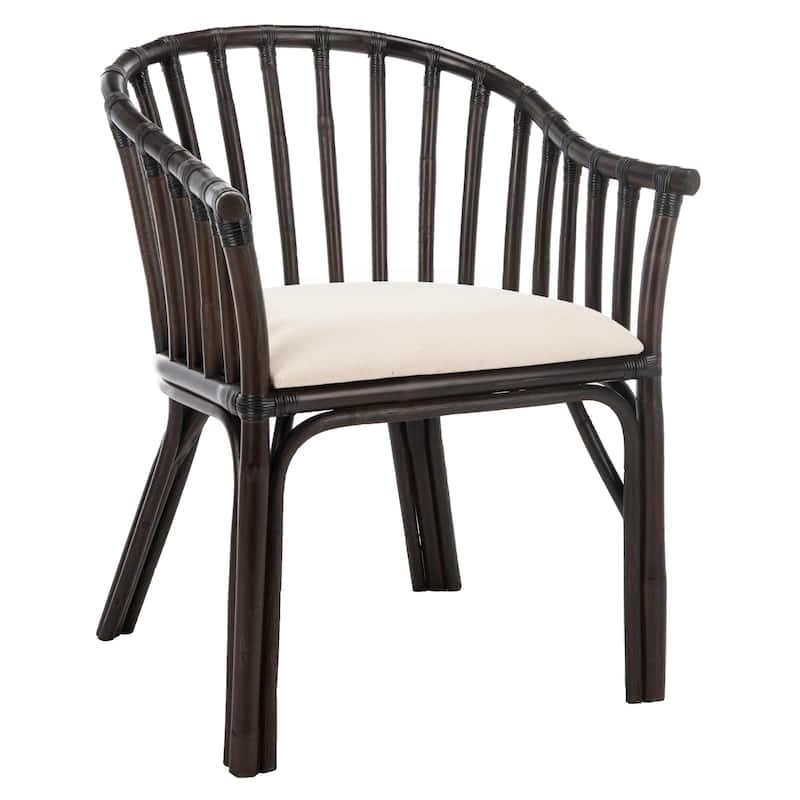 SAFAVIEH Besmira Black/ White Cushion Arm Chair - 24" x 23" x 31.5" - 24"Wx23"Dx32"H