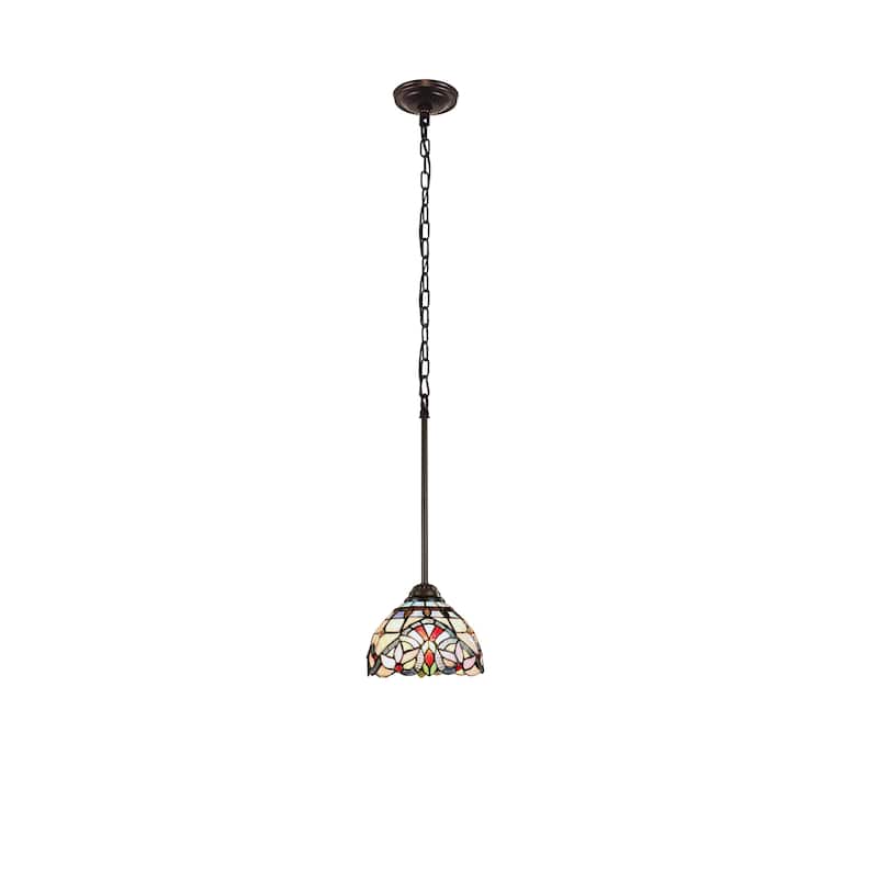Tiffany-Style Victorian Design 1-light Dark Bronze Hanging Pendant - Dark Bronze