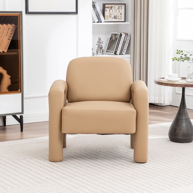 SEYNAR Modern PU Leather Accent Chair with Tubular Multifunctional Legs for Living Room