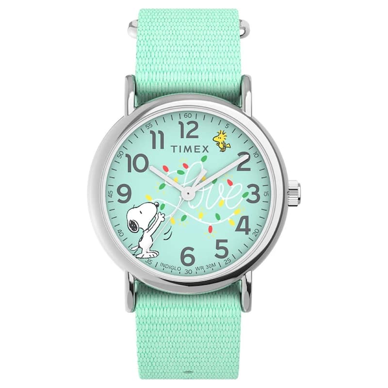 Timex Men's Weekender x Peanuts Green Dial Watch - TW2W24500 - One Size