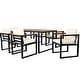 preview thumbnail 30 of 34, 7-Piece Outdoor Patio Steel Dining Set with Umbrella Hole and 6 Cushioned Armchairs