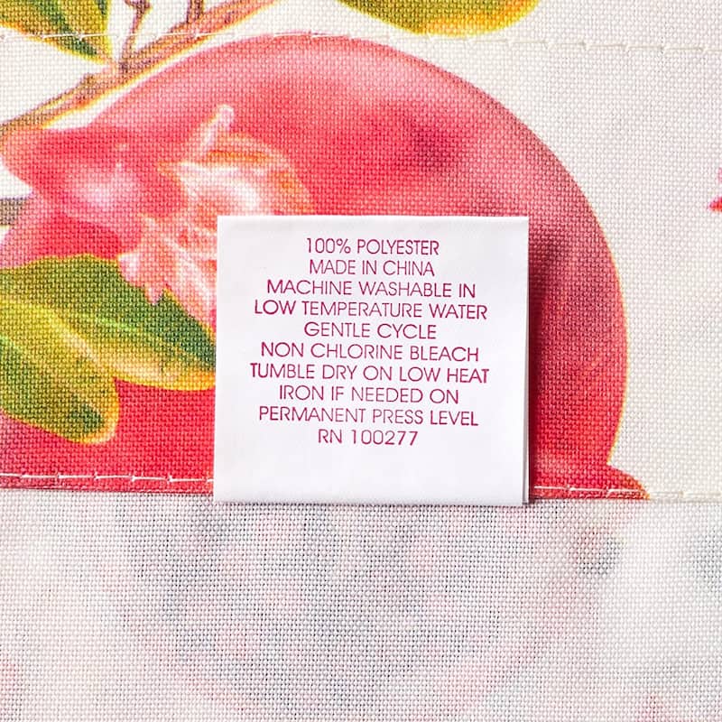 Violet Linen European Fruits Flowers, Pomegranates, 3pc Set 60" x 18" Valance, 30"x 36" Tiers, Decorative Window Kitchen Curtain