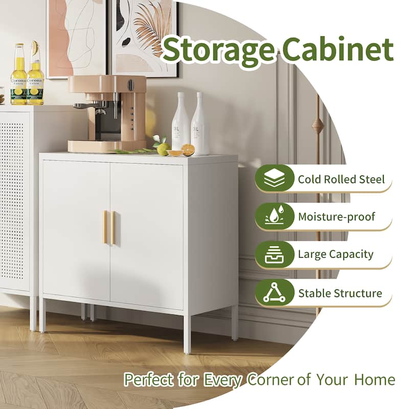 Metal Storage Cabinet with Doors and Adjustable Shelves, Steel Garage Storage Cabinet, Metal File Cabinet