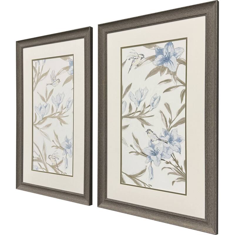 Paragon Blue Flower Beauty Framed Art - Set of 2