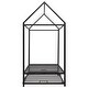preview thumbnail 6 of 7, Black Metal House Bed with Trundle for Kids
