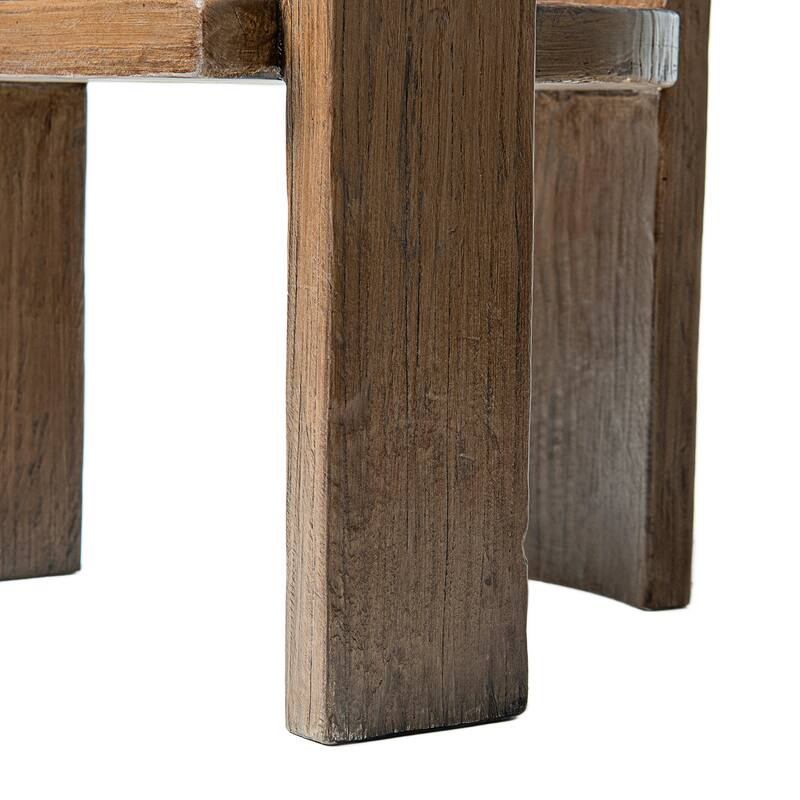 Jennifer Taylor Home Soren Solid Reclaimed Elm Sculptural Accent Curved Dining Chair