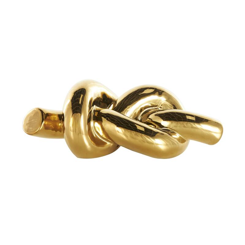 Ceramic Knot Decorative Sculpture - Gold - Roche River Decor
