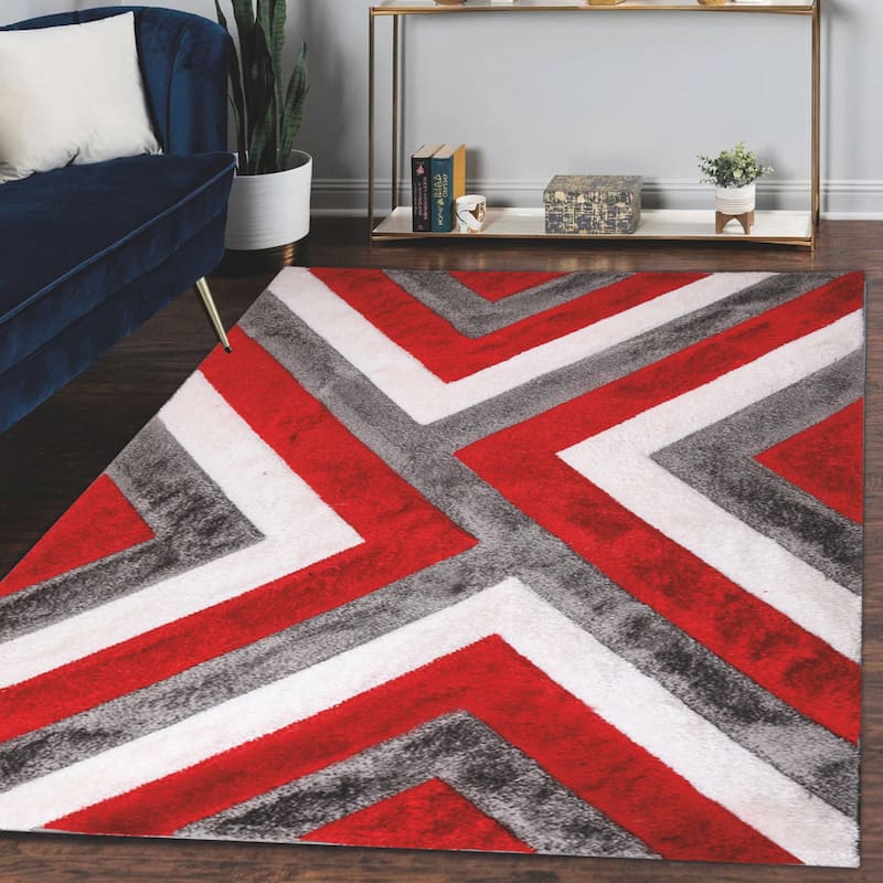 Santorini Collection Abstract Angle Area Rug